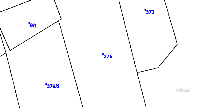 Parcela st. 375 v KÚ Prohoř, Katastrální mapa