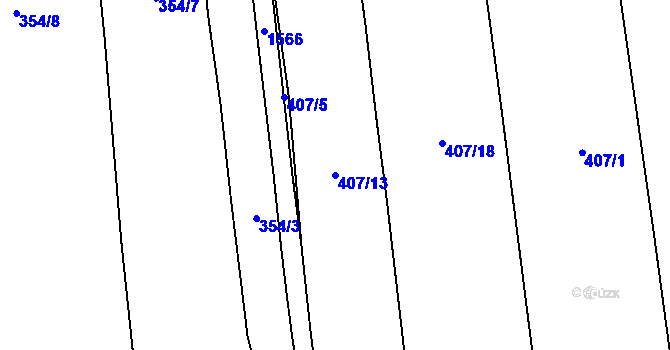 Parcela st. 407/13 v KÚ Prohoř, Katastrální mapa