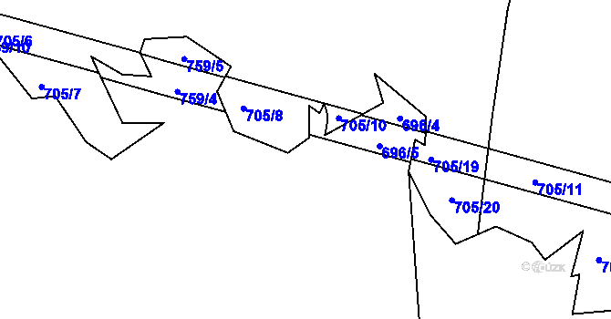 Parcela st. 759/6 v KÚ Prohoř, Katastrální mapa