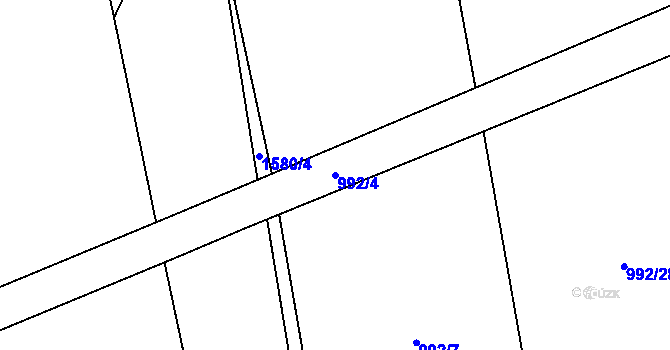 Parcela st. 992/4 v KÚ Prohoř, Katastrální mapa