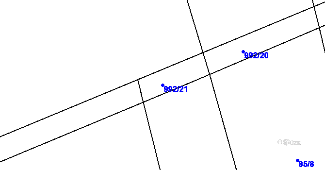 Parcela st. 992/21 v KÚ Prohoř, Katastrální mapa