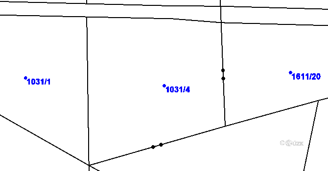 Parcela st. 1031/4 v KÚ Prohoř, Katastrální mapa