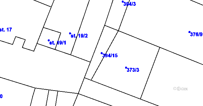 Parcela st. 394/15 v KÚ Prokopov, Katastrální mapa