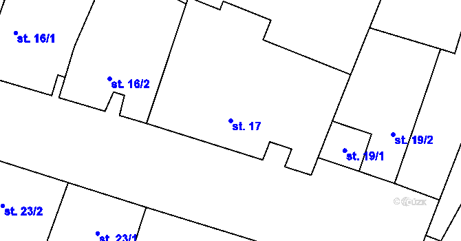 Parcela st. 17 v KÚ Prokopov, Katastrální mapa