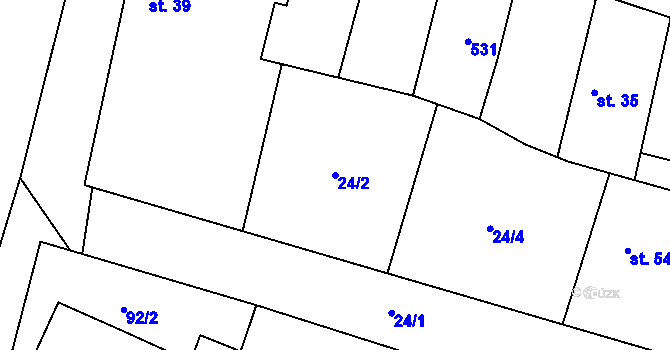 Parcela st. 24/2 v KÚ Prokopov, Katastrální mapa