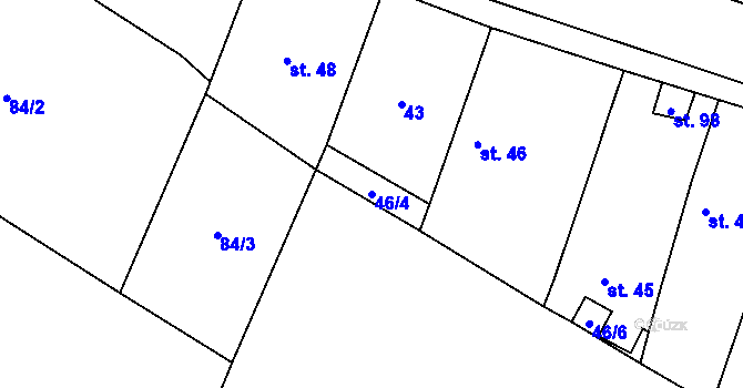 Parcela st. 46/4 v KÚ Prokopov, Katastrální mapa