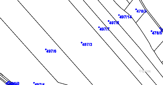 Parcela st. 497/3 v KÚ Prokopov, Katastrální mapa