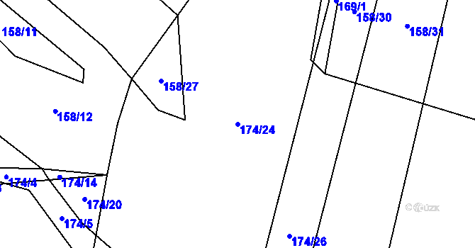 Parcela st. 174/24 v KÚ Prokopov, Katastrální mapa