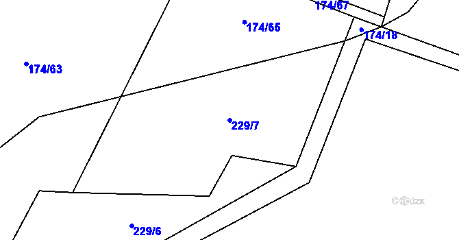 Parcela st. 229/7 v KÚ Prokopov, Katastrální mapa