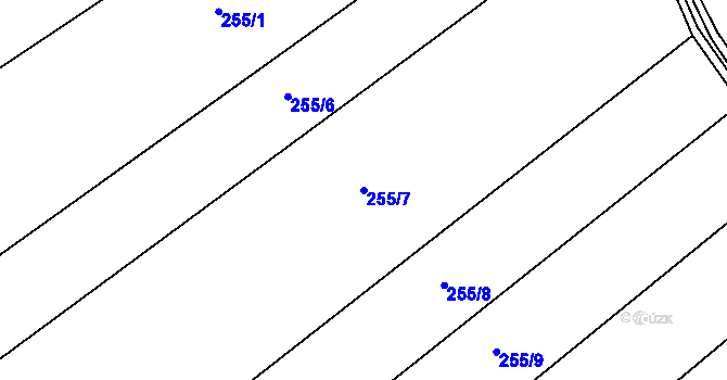 Parcela st. 255/7 v KÚ Prokopov, Katastrální mapa