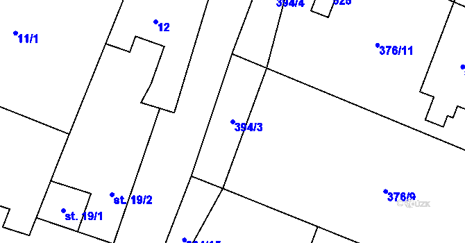 Parcela st. 394/3 v KÚ Prokopov, Katastrální mapa