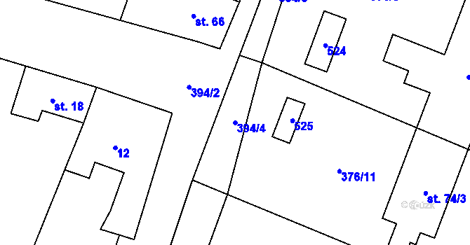 Parcela st. 394/4 v KÚ Prokopov, Katastrální mapa