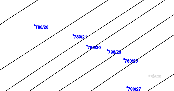 Parcela st. 780/30 v KÚ Proseč u Humpolce, Katastrální mapa