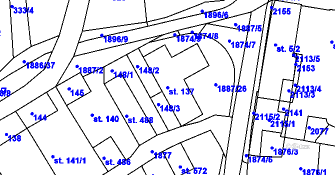 Parcela st. 137 v KÚ Proseč u Skutče, Katastrální mapa