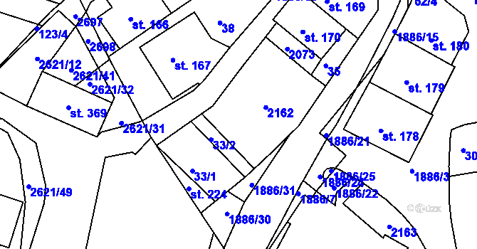 Parcela st. 171 v KÚ Proseč u Skutče, Katastrální mapa