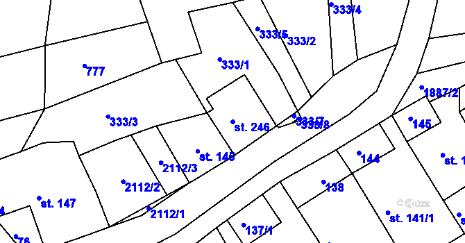 Parcela st. 246 v KÚ Proseč u Skutče, Katastrální mapa