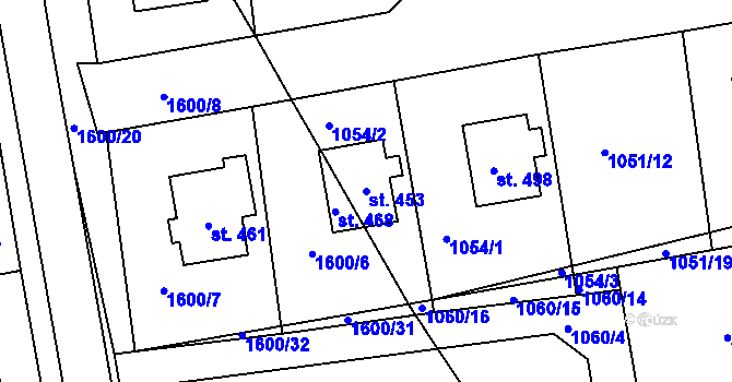 Parcela st. 453 v KÚ Proseč u Skutče, Katastrální mapa