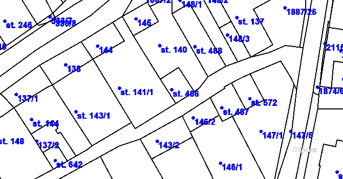 Parcela st. 486 v KÚ Proseč u Skutče, Katastrální mapa