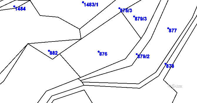 Parcela st. 876 v KÚ Proseč u Skutče, Katastrální mapa