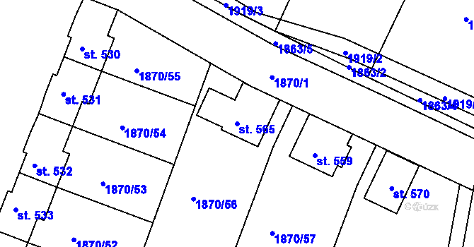 Parcela st. 565 v KÚ Proseč u Skutče, Katastrální mapa