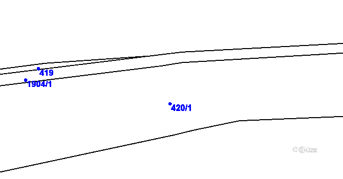 Parcela st. 420/2 v KÚ Proseč u Skutče, Katastrální mapa