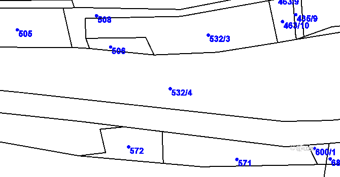 Parcela st. 532/4 v KÚ Proseč u Skutče, Katastrální mapa