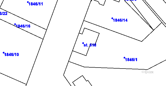 Parcela st. 618 v KÚ Proseč u Skutče, Katastrální mapa