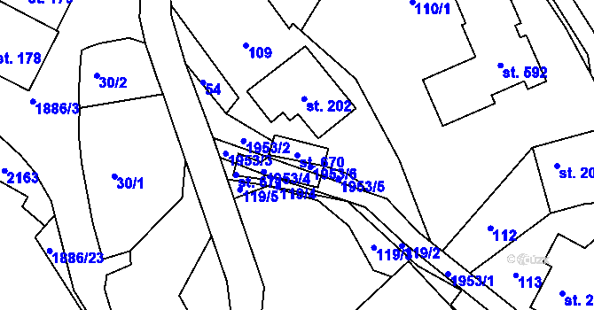Parcela st. 670 v KÚ Proseč u Skutče, Katastrální mapa