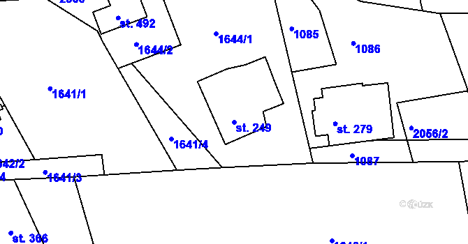 Parcela st. 249 v KÚ Záboří u Proseče, Katastrální mapa