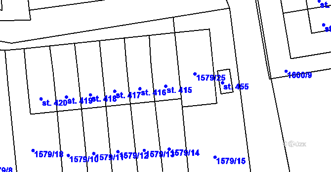 Parcela st. 415 v KÚ Záboří u Proseče, Katastrální mapa