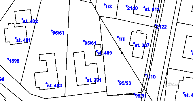 Parcela st. 459 v KÚ Záboří u Proseče, Katastrální mapa