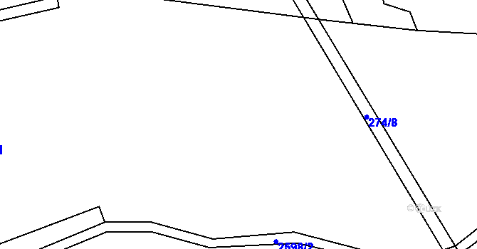 Parcela st. 274/1 v KÚ Záboří u Proseče, Katastrální mapa