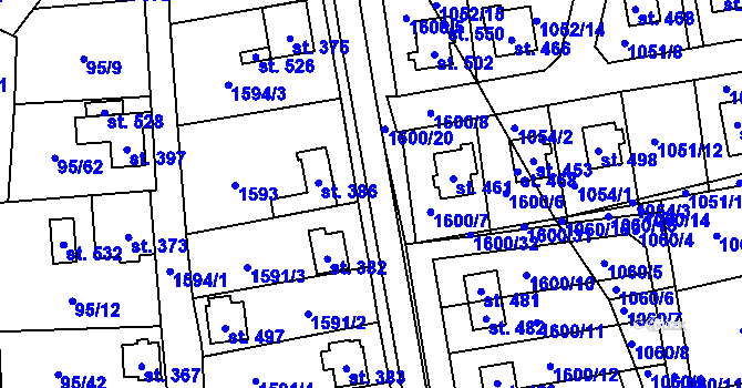 Parcela st. 2648/1 v KÚ Záboří u Proseče, Katastrální mapa