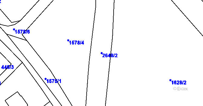 Parcela st. 2648/2 v KÚ Záboří u Proseče, Katastrální mapa
