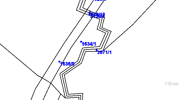 Parcela st. 2671/1 v KÚ Záboří u Proseče, Katastrální mapa