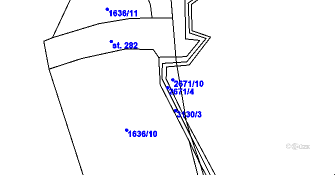 Parcela st. 2671/4 v KÚ Záboří u Proseče, Katastrální mapa