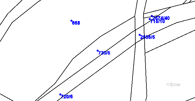 Parcela st. 720/5 v KÚ Záboří u Proseče, Katastrální mapa