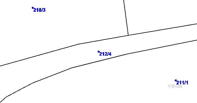 Parcela st. 212/4 v KÚ Záboří u Proseče, Katastrální mapa