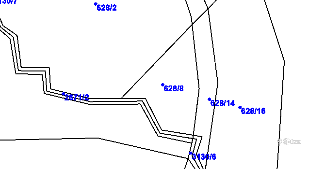 Parcela st. 628/8 v KÚ Záboří u Proseče, Katastrální mapa