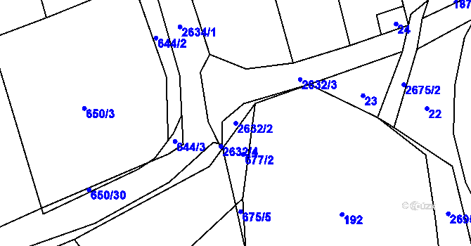 Parcela st. 2632/2 v KÚ Záboří u Proseče, Katastrální mapa