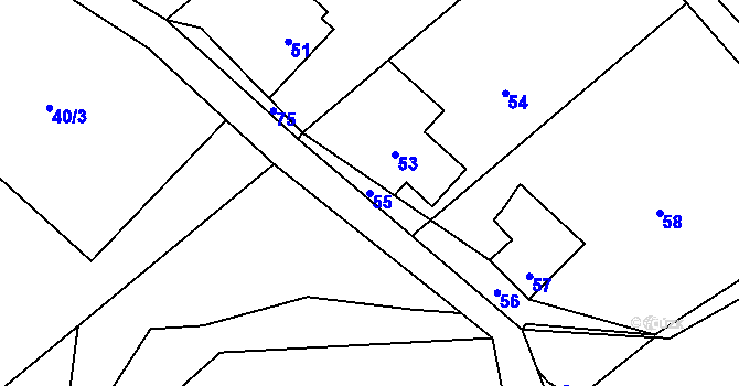Parcela st. 55 v KÚ Proseč nad Nisou, Katastrální mapa