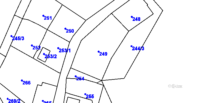 Parcela st. 249 v KÚ Proseč nad Nisou, Katastrální mapa