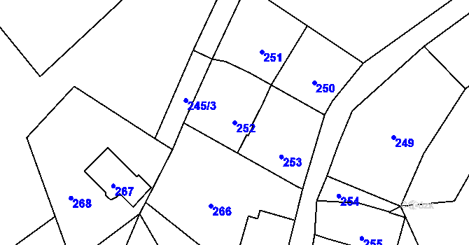 Parcela st. 252 v KÚ Proseč nad Nisou, Katastrální mapa