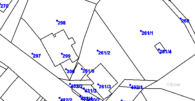Parcela st. 261/2 v KÚ Proseč nad Nisou, Katastrální mapa