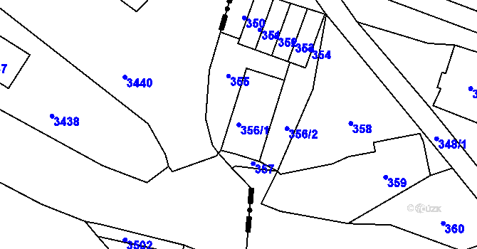 Parcela st. 356/1 v KÚ Proseč nad Nisou, Katastrální mapa