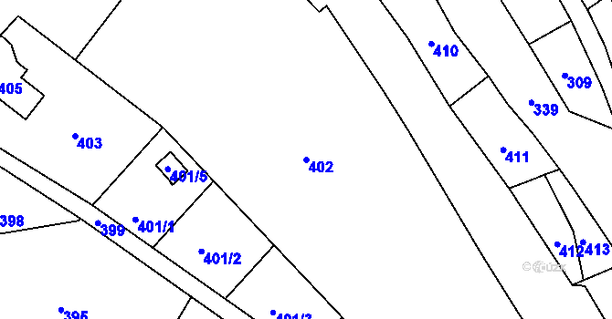Parcela st. 402 v KÚ Proseč nad Nisou, Katastrální mapa