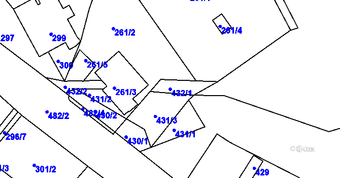 Parcela st. 432/1 v KÚ Proseč nad Nisou, Katastrální mapa