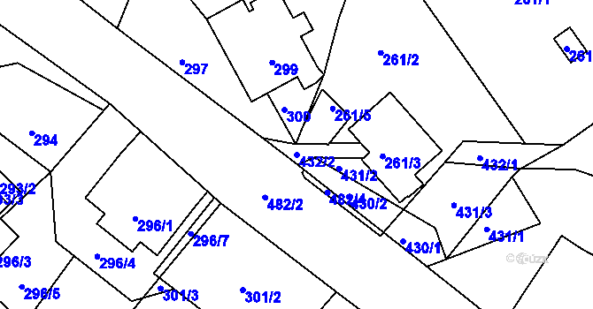 Parcela st. 432/2 v KÚ Proseč nad Nisou, Katastrální mapa