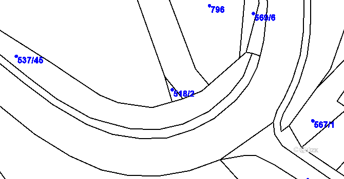 Parcela st. 518/2 v KÚ Proseč nad Nisou, Katastrální mapa