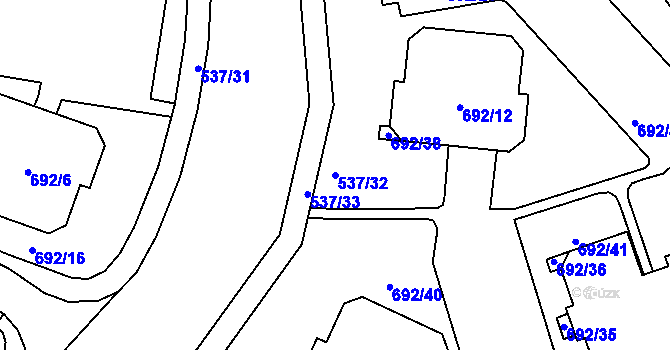 Parcela st. 537/32 v KÚ Proseč nad Nisou, Katastrální mapa